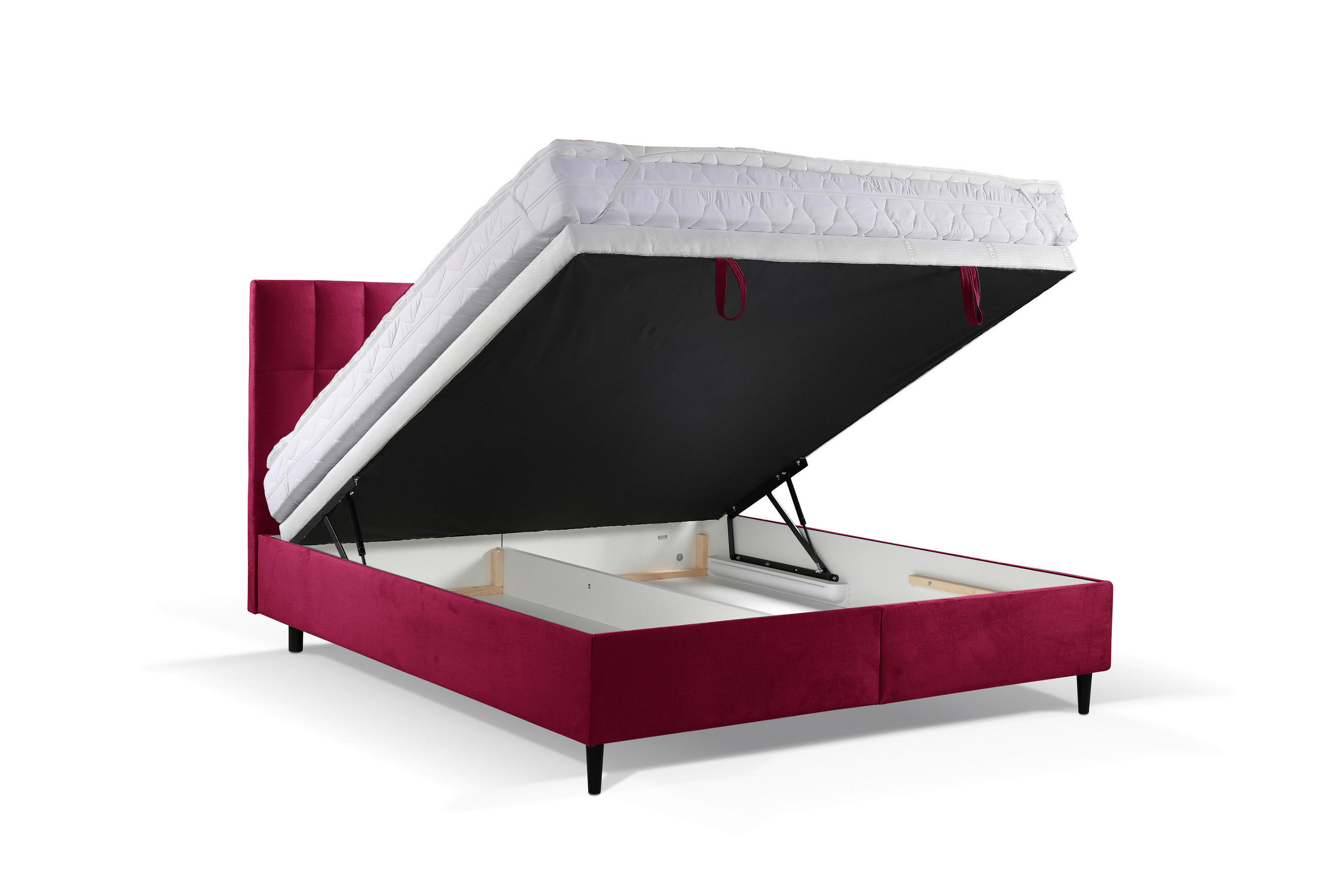 BOXBETT 180/200 cm  in Rot  - Rot/Schwarz, KONVENTIONELL, Holz/Textil (180/200cm) - Boxxx