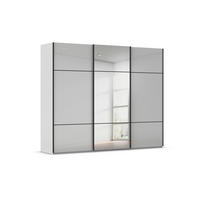 SCHWEBETÜRENSCHRANK 242/223/68 cm,  in Grau, 3 Tür(en)  - Schwarz/Grau, KONVENTIONELL, Glas/Holzwerkstoff (242/223/68cm) - Novel