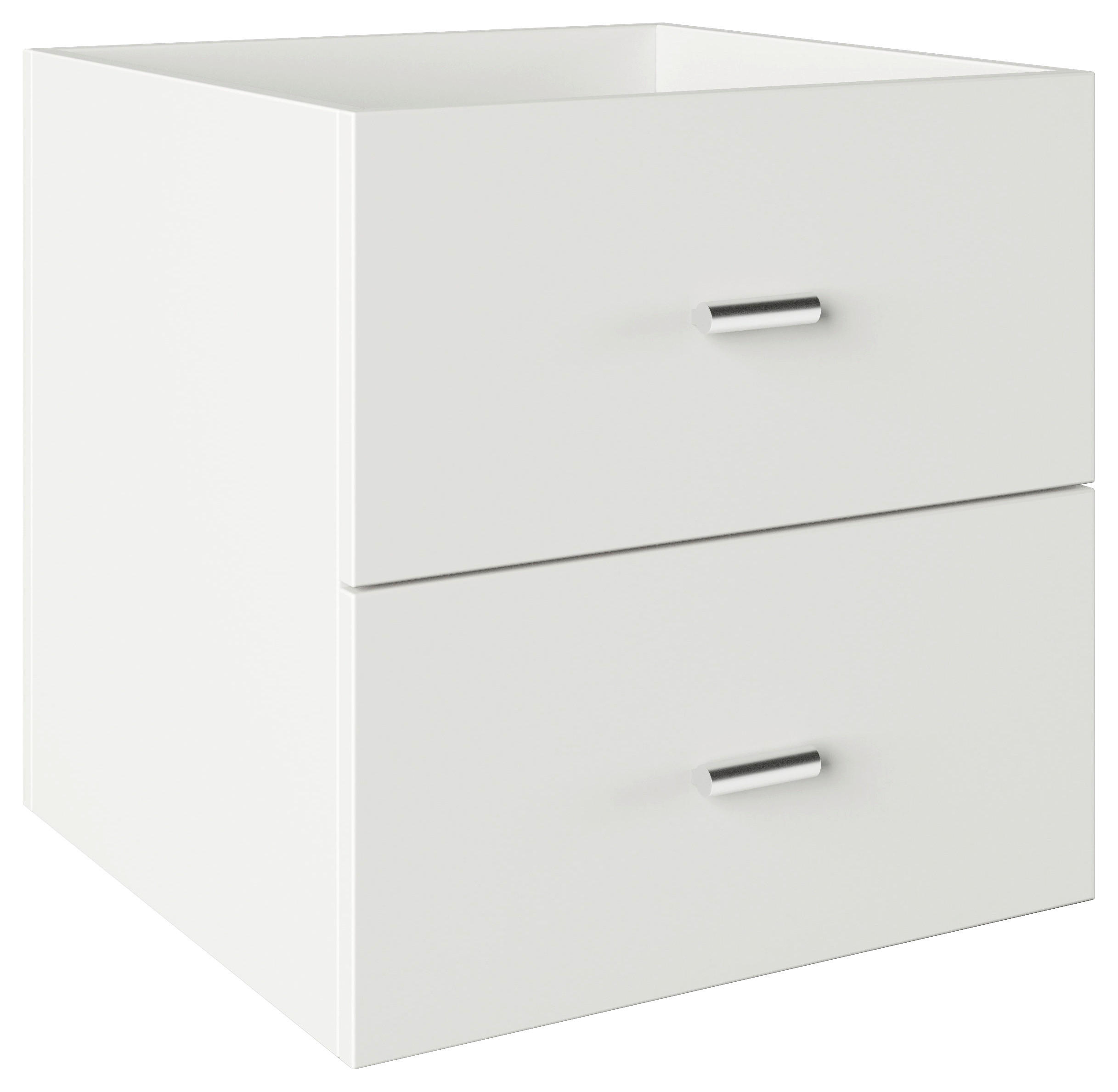 DOPPELSCHUBLADE - Silberfarben/Weiß, Basics, Holzwerkstoff/Kunststoff (34/34/33,4cm) - MID.YOU
