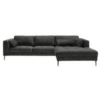 ECKSOFA in Mikrofaser Anthrazit  - Anthrazit/Schwarz, Modern, Textil (280/168cm) - Trendmanufaktur