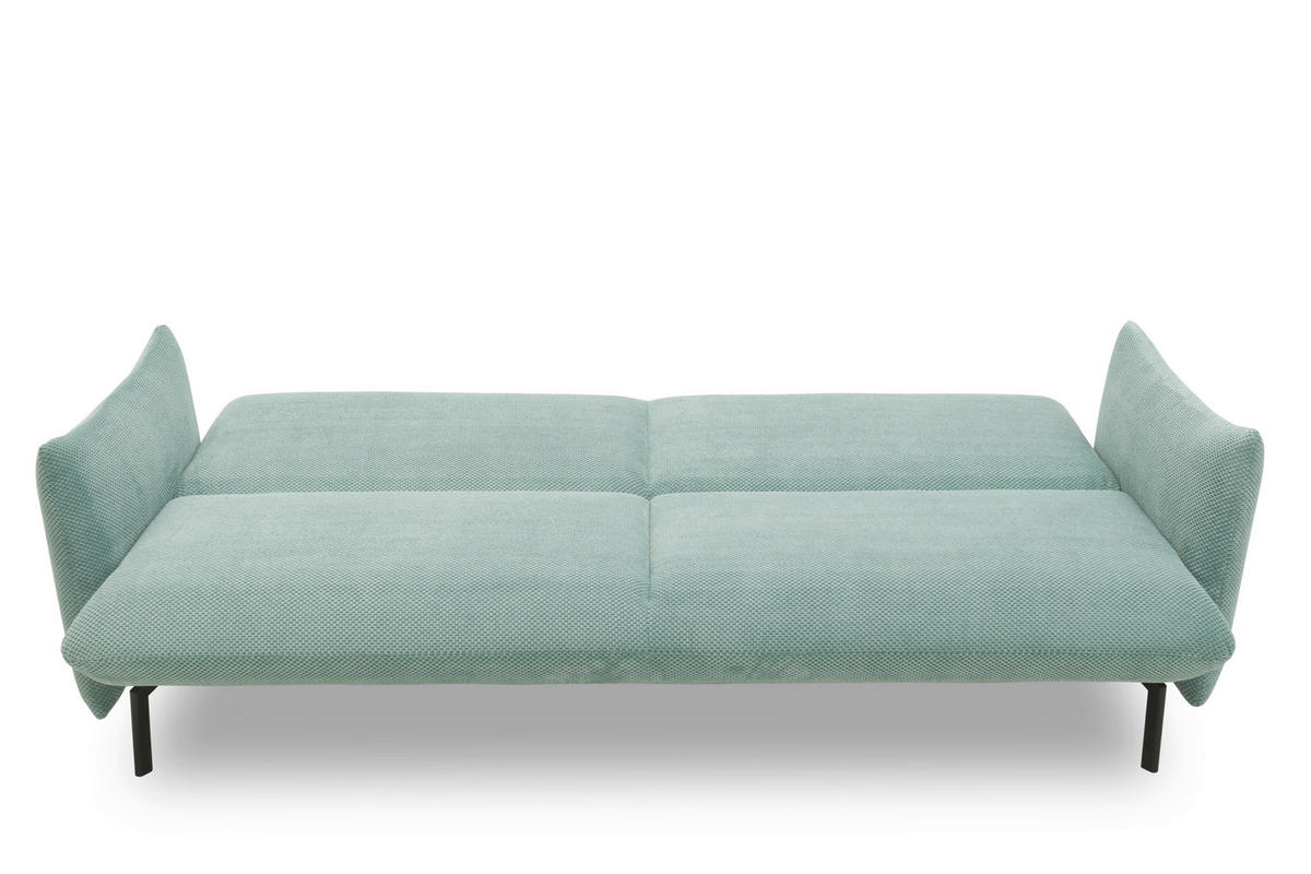 SCHLAFSOFA in Mikrofaser Mintgrün  - Schwarz/Mintgrün, Design, Textil/Metall (234/102/95cm) - MID.YOU