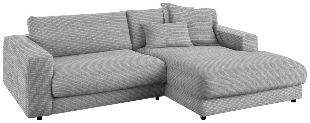 ECKSOFA in Chenille Grau  - Schwarz/Grau, Design, Kunststoff/Textil (270/190cm) - Lomoco