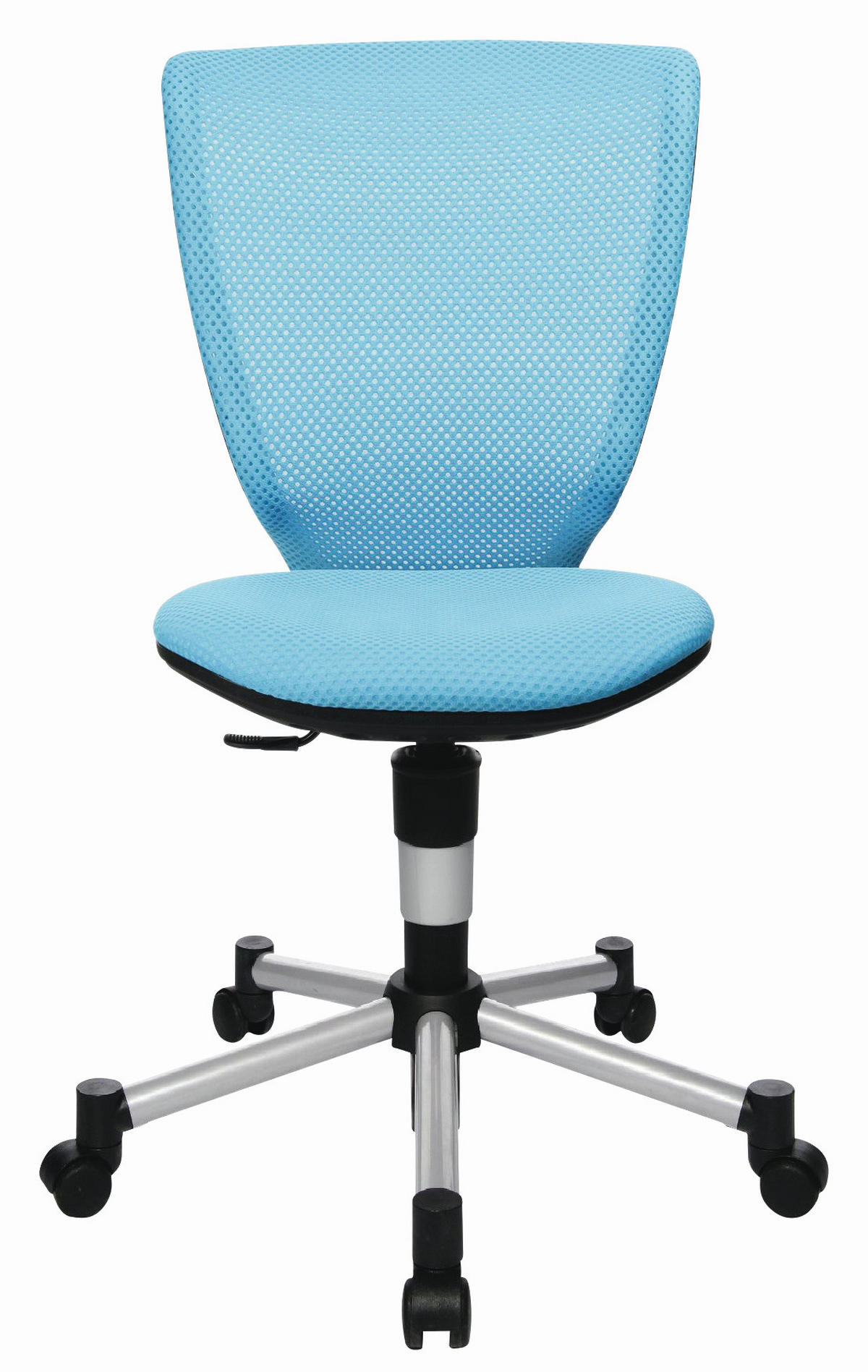 JUGENDDREHSTUHL  in Netzbespannung Schwarz, Silberfarben, Hellblau  - Silberfarben/Schwarz, Design, Kunststoff/Textil (44/84-98/40cm)