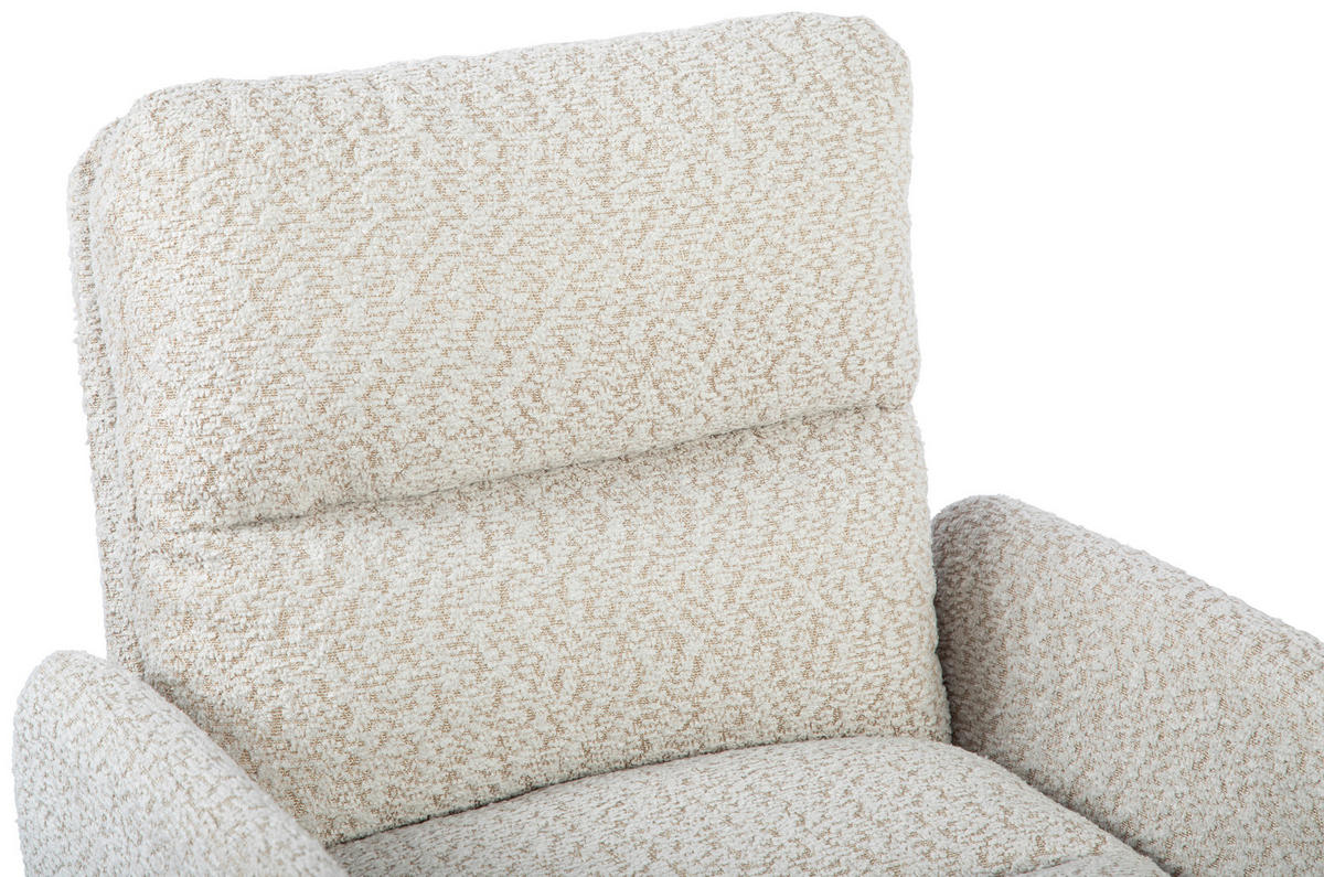 DREHSTUHL Bouclé Schwarz, Beige  - Beige/Schwarz, MODERN, Kunststoff/Textil (58/86/96/65cm) - MID.YOU