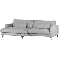 ECKSOFA in Cord Hellgrau  - Hellgrau/Schwarz, Lifestyle, Textil/Metall (140/270cm) - Livetastic