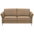 3-SITZER-SOFA Latina in Echtleder Hellbraun   - Hellbraun/Alufarben, Design, Leder/Metall (190/82/99cm) - Dieter Knoll