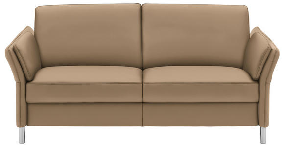 3-SITZER-SOFA Latina in Echtleder Hellbraun   - Hellbraun/Alufarben, Design, Leder/Metall (190/82/99cm) - Dieter Knoll