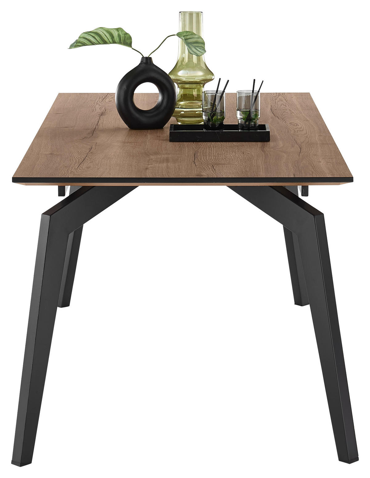 ESSTISCH rechteckig Braun, Schwarz  - Schwarz/Braun, Trend, Holzwerkstoff/Metall (200/100/76cm) - SetOne by Musterring