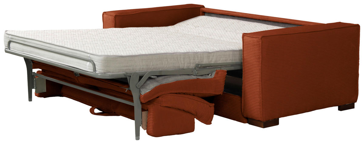 SCHLAFSOFA in Cord Rostfarben  - Rostfarben/Dunkelbraun, Design, Holz/Textil (203/85/99cm) - MID.YOU