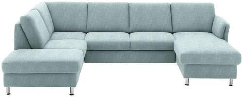 WOHNLANDSCHAFT in Flachgewebe Hellblau  - Chromfarben/Hellblau, Konventionell, Textil/Metall (200/305/168cm) - Beldomo System