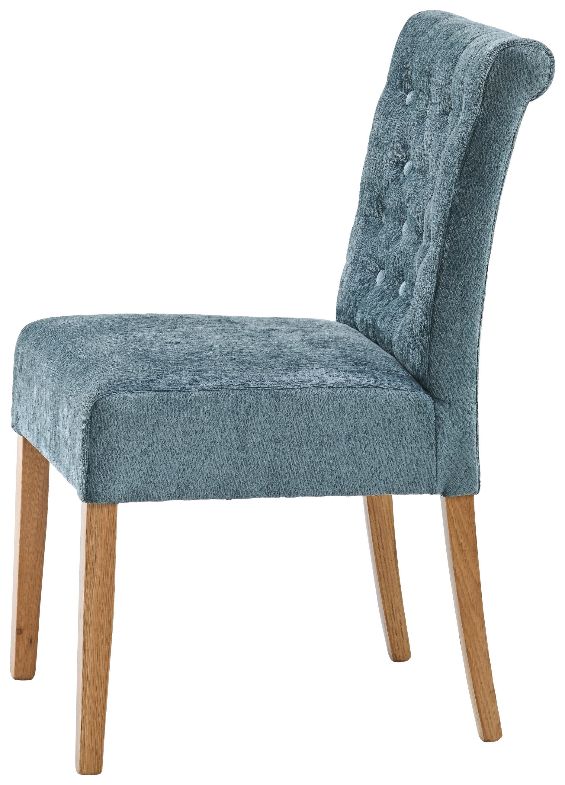STUHL Chenille Jadegrün, Eichefarben Eiche massiv  - Jadegrün/Eichefarben, KONVENTIONELL, Holz/Textil (46,5/91/65cm) - Cantus