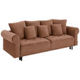 BIGSOFA in Samt Rostfarben  - Rostfarben/Schwarz, Design, Holz/Textil (248/96/95cm) - Carryhome