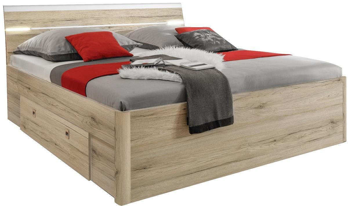 STAURAUMBETT 180/200 cm  in Eiche San Remo  - Eichefarben/Eiche San Remo, MODERN, Holzwerkstoff (180/200cm) - MID.YOU