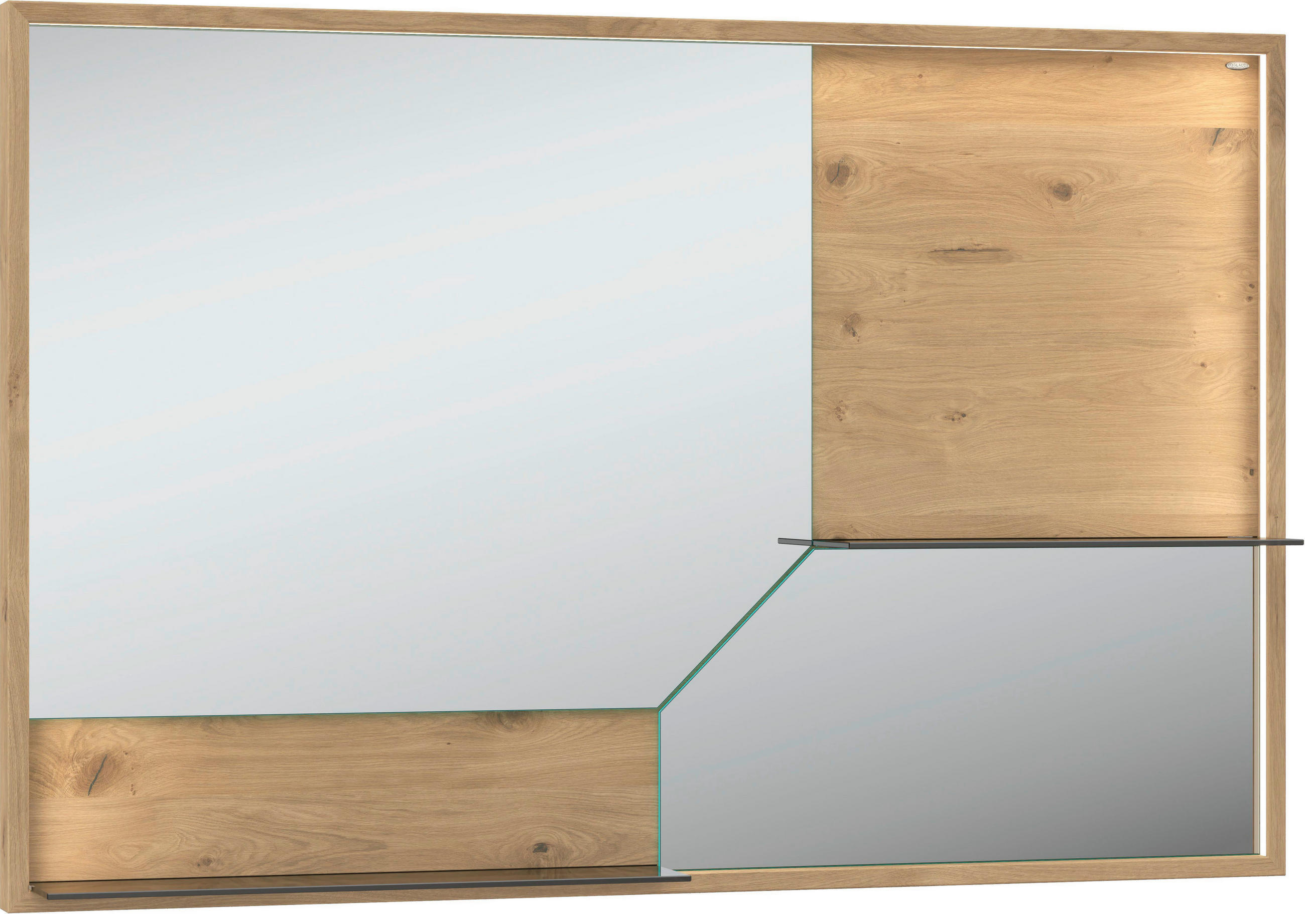 BADEZIMMERSPIEGEL 128,6/85/18 cm  - Eichefarben, LIFESTYLE, Holzwerkstoff (128,6/85/18cm) - Voglauer