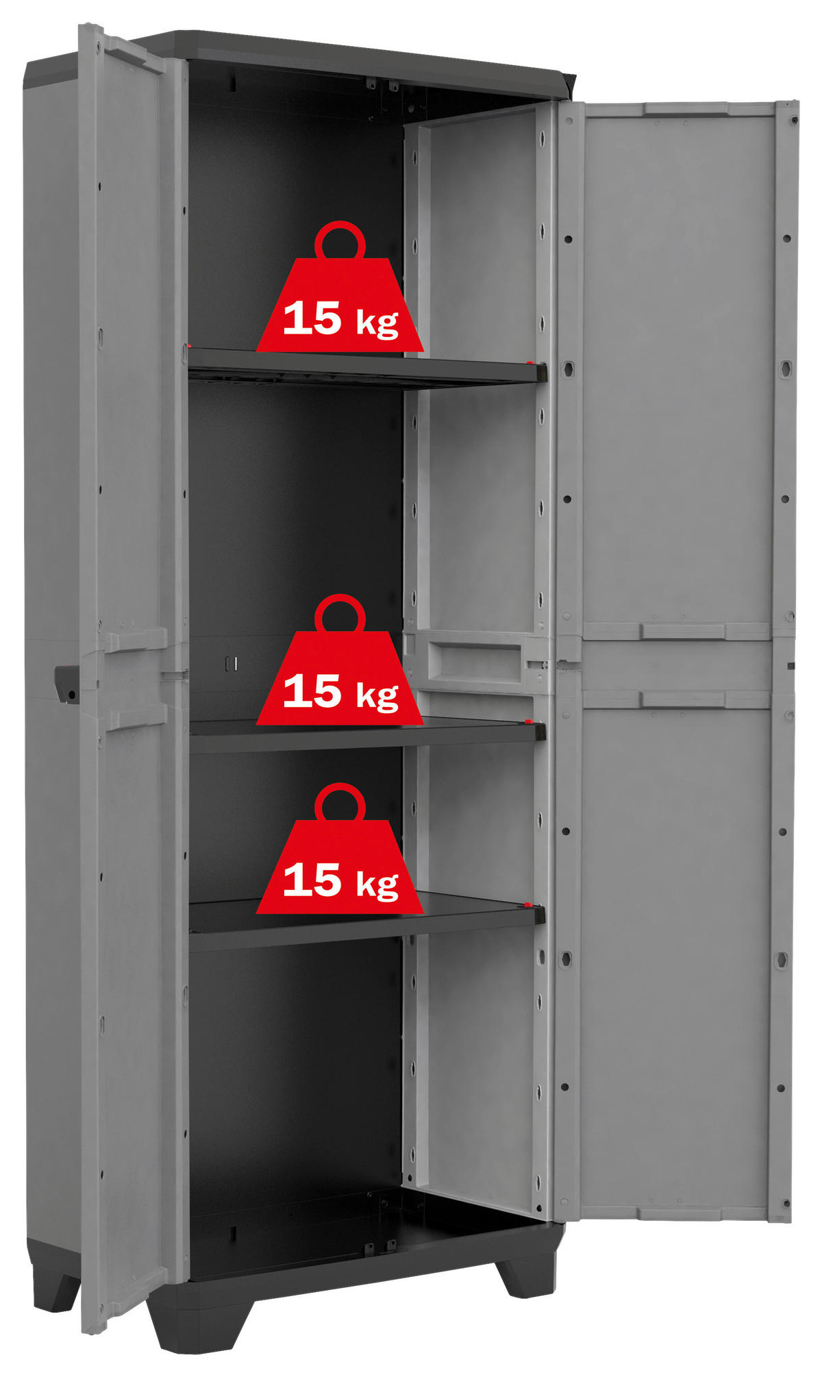VÍCEÚČELOVÁ SKŘÍŇ - šedá/černá, Design, plast (68/173/39cm) - Keter