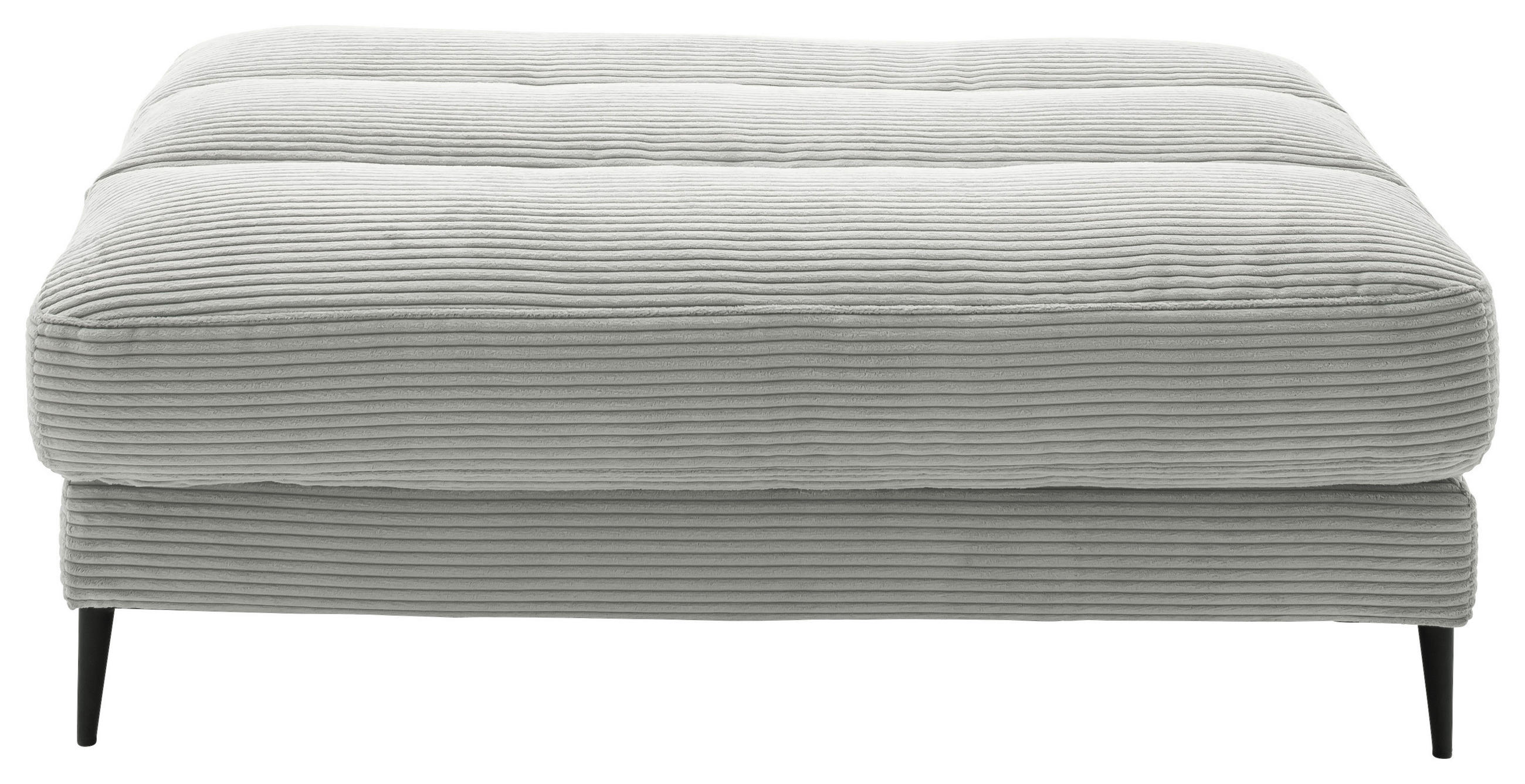 HOCKERBANK 90/83/125 cm Cord Hellgrau Metall  - Hellgrau/Schwarz, Design, Textil/Metall (90/83/125cm) - Dieter Knoll