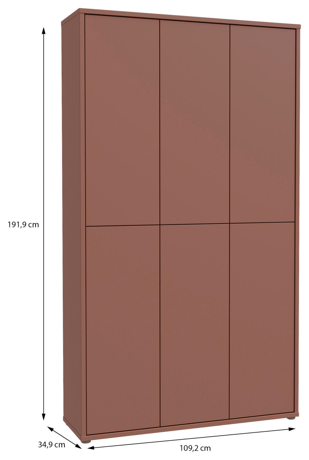 Dulap Pentru Pantofi 109,2/191,9/34,9 cm  - teracotă/gri, Basics, plastic/material pe bază de lemn (109,2/191,9/34,9cm) - Modern Living