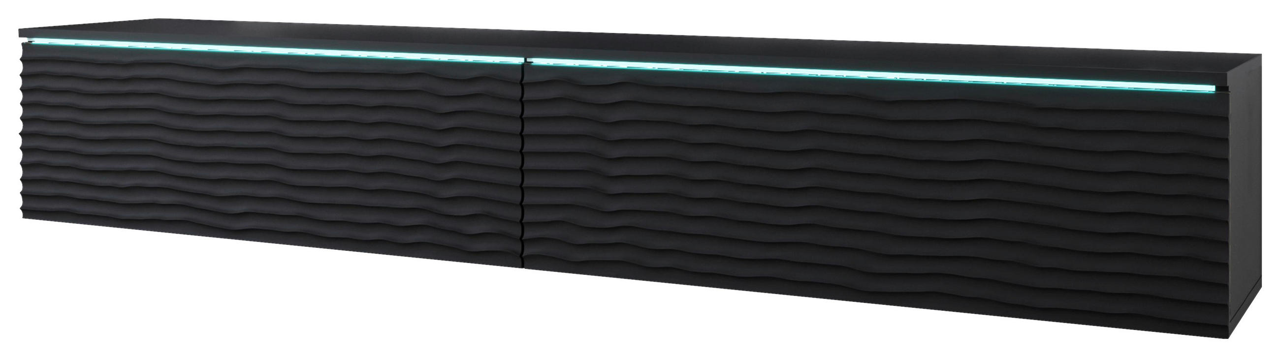 LOWBOARD D180  in 180/30/33 cm  - Schwarz/Grau, LIFESTYLE, Holzwerkstoff/Kunststoff (180/30/33cm) - P & B