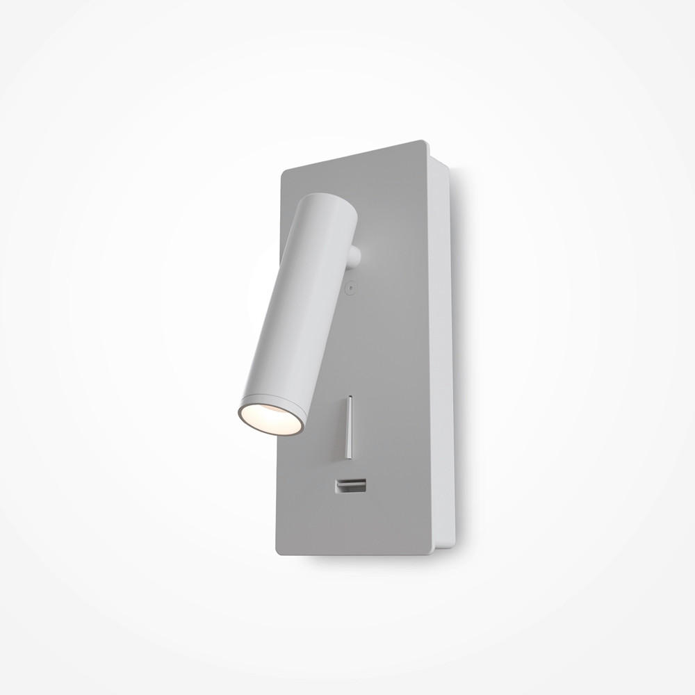 WANDLEUCHTE 7/6,5/18,6 cm   - Weiß, MODERN, Metall (7/6,5/18,6cm) - MAYTONI