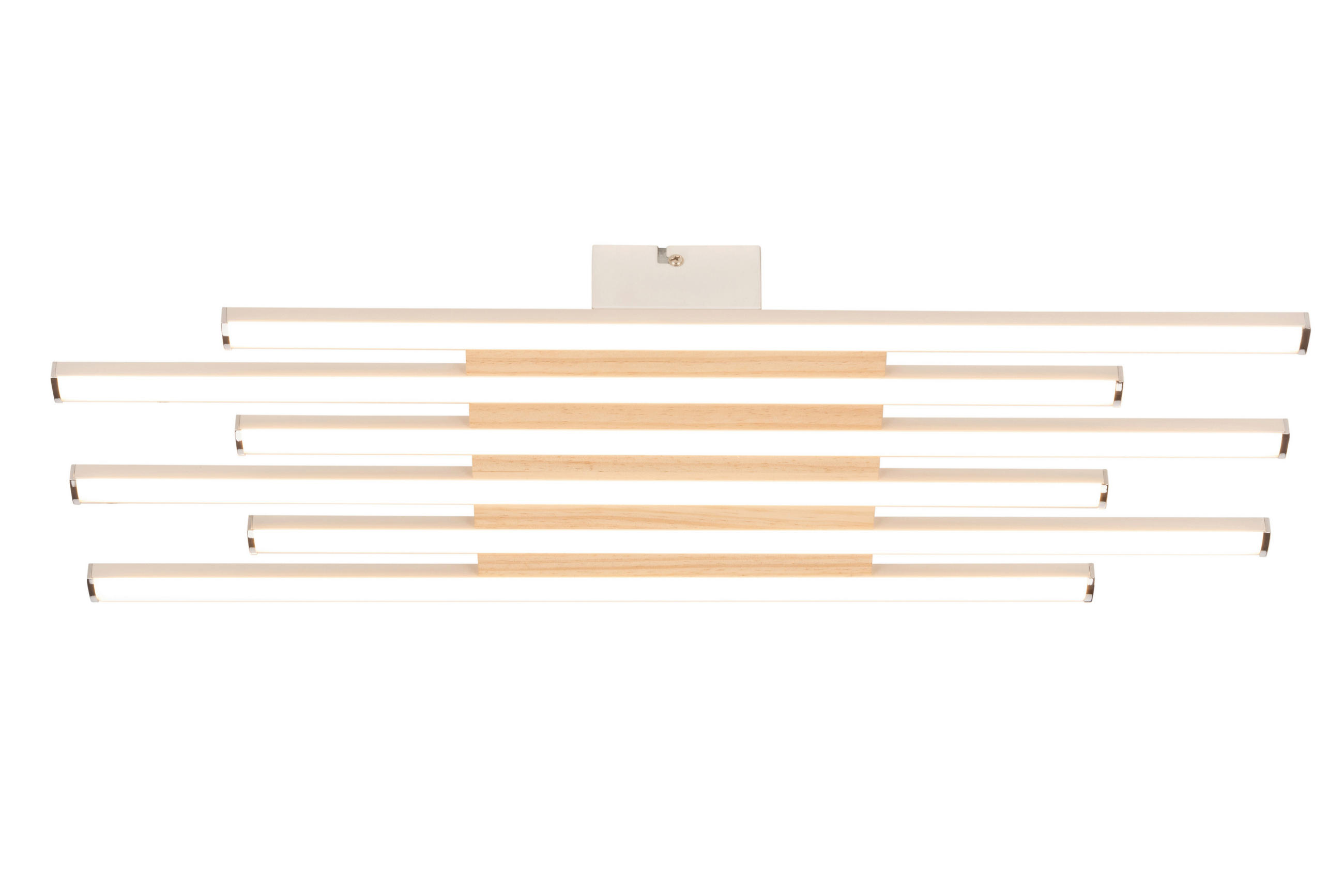 LED-TAKLAMPA Chandler 35 W 60/22/6 cm  - vit/ecru, Basics, metall/trämaterial (60/22/6cm) - Novel