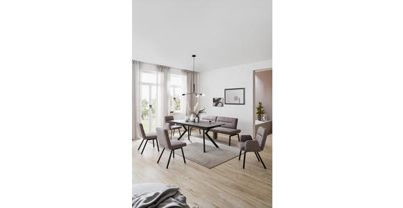 ESSTISCH rechteckig Schwarz, Dunkelgrau - Dunkelgrau/Schwarz, Design, Kunststoff/Metall (180/90/76cm) - Dieter Knoll