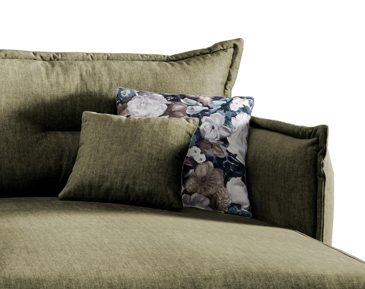 ECKSOFA in Velours Grün  - Türkis/Schwarz, Modern, Textil/Metall (255/180cm) - Livetastic