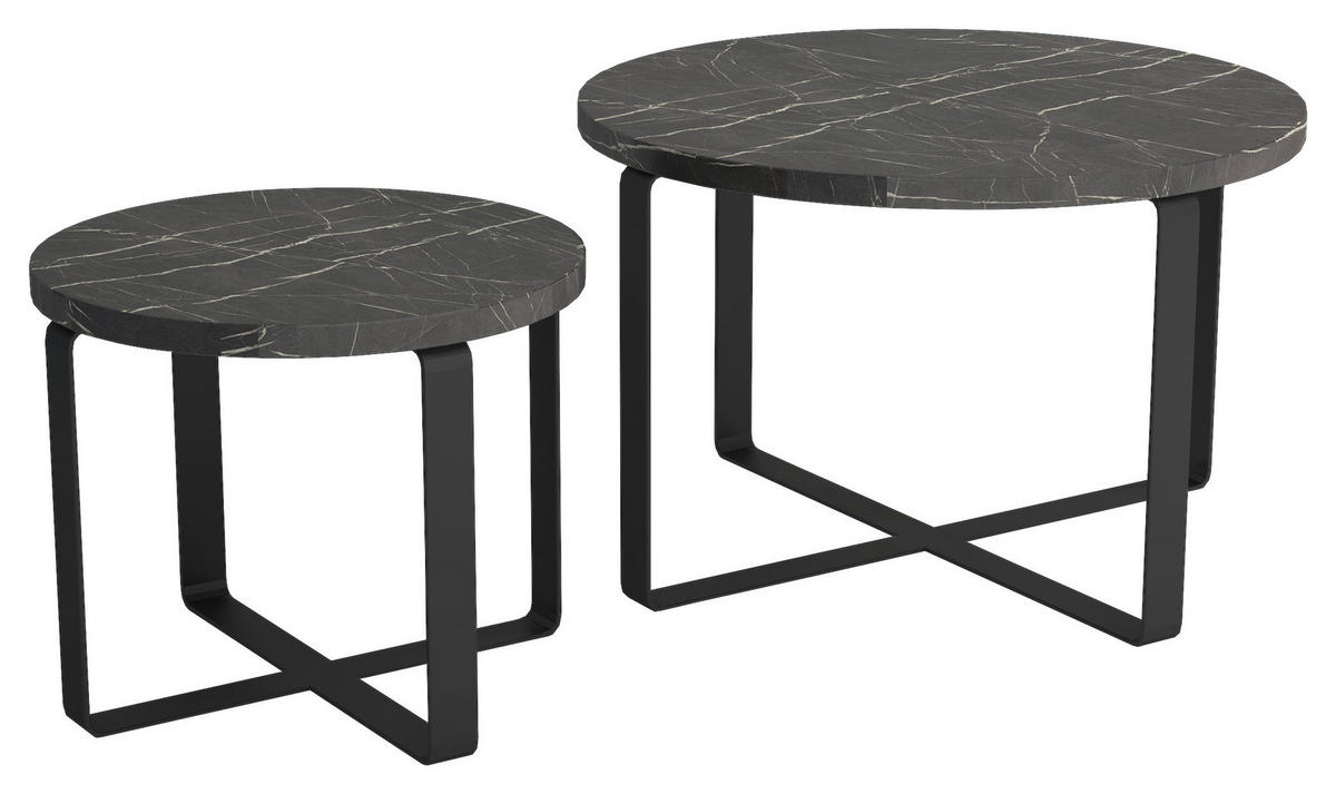 SOFFBORD SET i metall, trämaterial 60/41/60/41/39/34 cm  - svart, Design, metall/trämaterial (60/41/60/41/39/34cm) - Stylife