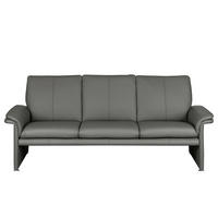 3-SITZER-SOFA Echtleder Anthrazit  - Anthrazit/Silberfarben, Design, Leder/Metall (214/90/88cm) - Livetastic