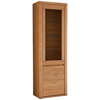 VITRINE Kernbuche  66,4/203,6/37,7 cm  - Kernbuche/Grau, Konventionell, Glas/Holz (66,4/203,6/37,7cm) - Voleo