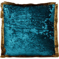 ZIERKISSEN 45/45 cm  - Goldfarben/Petrol, Trend, Kunststoff (45/45cm) - Kare-Design