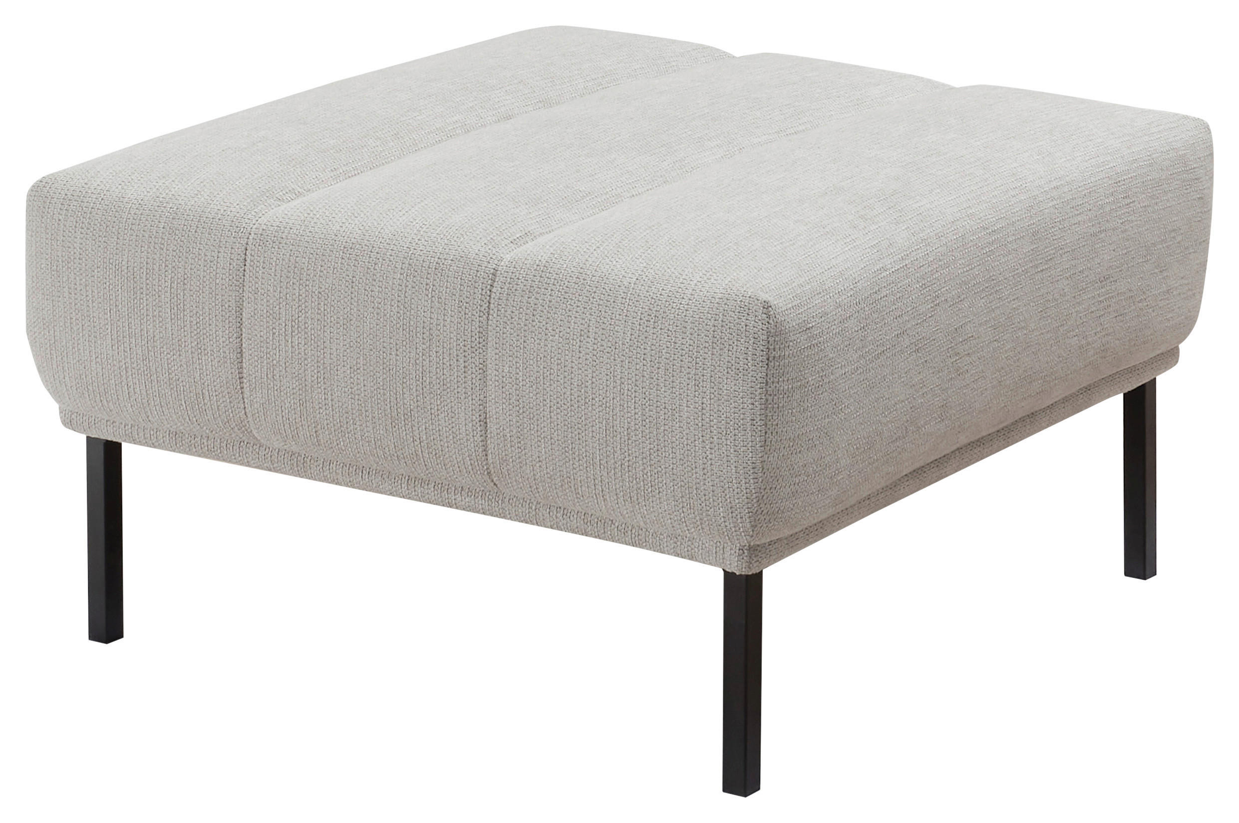 HOCKERTextil Creme  - Creme/Schwarz, Design, Textil/Metall (80/46/80cm) - Pure Home Lifestyle