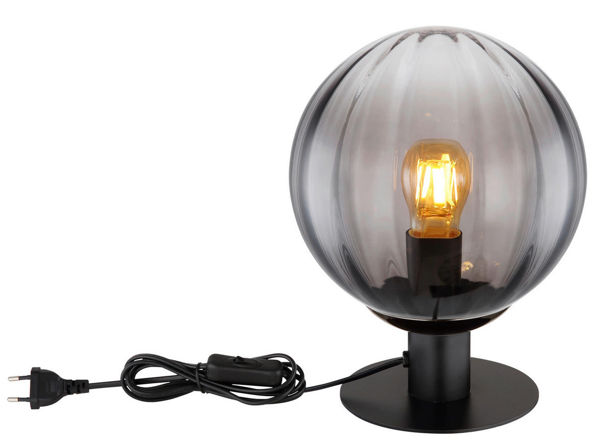 BORDSLAMPA 23/29,5 cm   - klar/svart, Design, metall/glas (23/29,5cm) - Globo