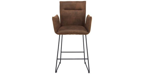 TRESENSESSEL Mikrofaser Schwarz, Graubraun Eisen Stoffauswahl, Gestellauswahl - Graubraun/Schwarz, Design, Textil/Metall (56/98/62cm) - Valnatura