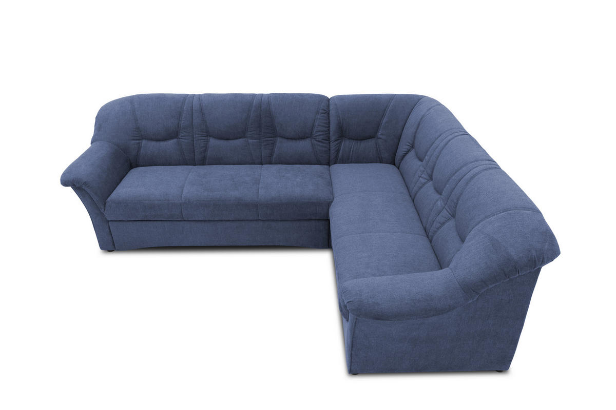 ECKSOFA Dunkelblau Mikrofaser  - Schwarz/Dunkelblau, KONVENTIONELL, Kunststoff/Textil (240/190cm) - MID.YOU