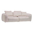 BIGSOFA in Samt Creme  - Creme/Schwarz, MODERN, Kunststoff/Textil (260/70/122cm) - Carryhome