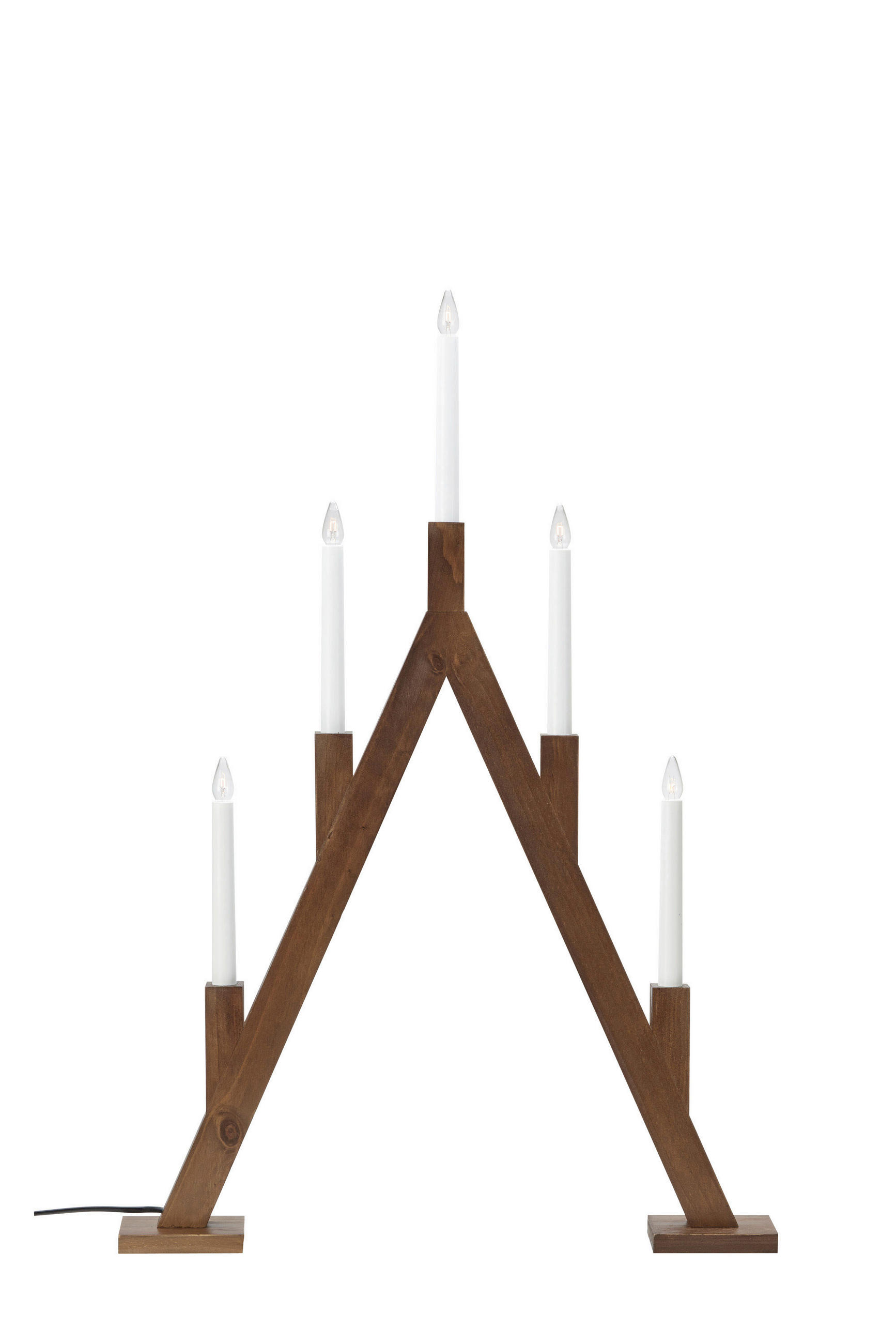 WEIHNACHTSPYRAMIDE BJURFORS  - Dunkelbraun/Weiß, Trend, Holz/Kunststoff (53/77/8cm) - Markslöjd