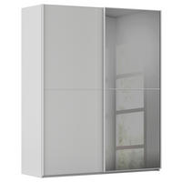 SCHWEBETÜRENSCHRANK 181/223/68 cm 2-türig Grau  - Grau, KONVENTIONELL, Glas/Holzwerkstoff (181/223/68cm) - Novel