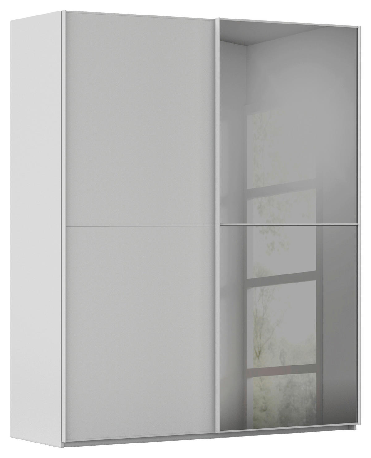 SCHWEBETÜRENSCHRANK 181/223/68 cm 2-türig Grau  - Grau, KONVENTIONELL, Glas/Holzwerkstoff (181/223/68cm) - Novel