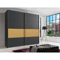 SCHWEBETÜRENSCHRANK  in Graphitfarben, Goldfarben  - Goldfarben/Graphitfarben, LIFESTYLE, Holzwerkstoff/Metall (270/208/65cm) - Boxxx