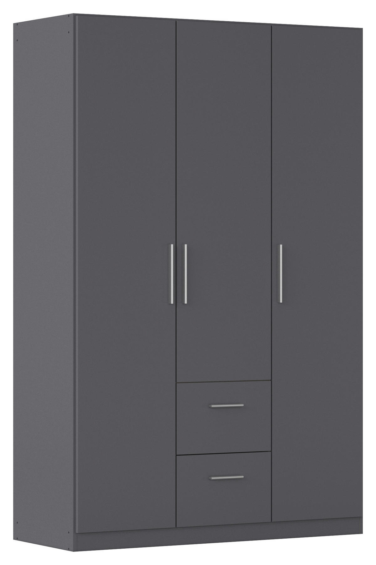 DREHTÜRENSCHRANK 135/210/54 cm,  in Grau, 3-türig  - Alufarben/Grau, KONVENTIONELL, Holzwerkstoff/Kunststoff (135/210/54cm) - home24