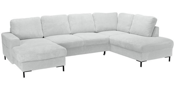 WOHNLANDSCHAFT Naturfarben Cord  - Schwarz/Naturfarben, KONVENTIONELL, Textil/Metall (148/303/197cm) - Carryhome