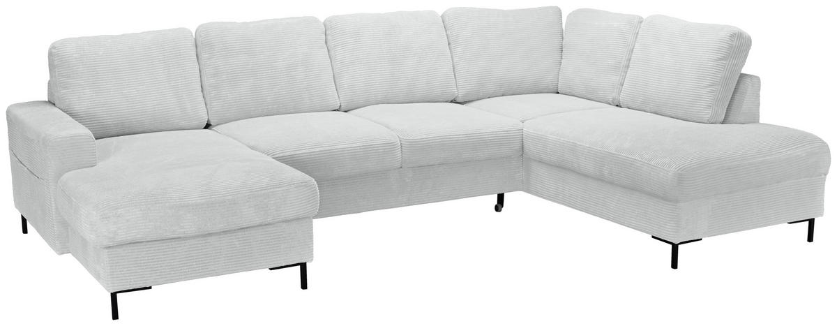 WOHNLANDSCHAFT Naturfarben Cord  - Schwarz/Naturfarben, KONVENTIONELL, Textil/Metall (148/303/197cm) - Carryhome