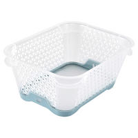 KOŠÍK NA DROBNOSTI, plast - bílá/světle modrá, Basics, plast (16/12/7cm)