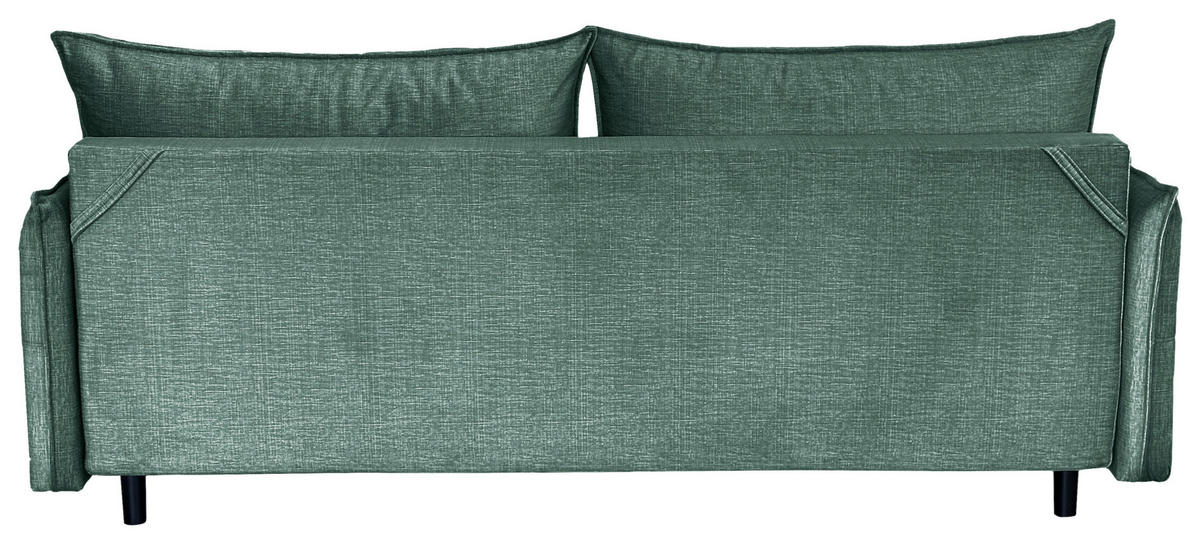 SCHLAFSOFA  mit Liegefunktion Flachgewebe Mintgrün  - Schwarz/Mintgrün, Design, Holz/Kunststoff (216/96/102cm) - MID.YOU