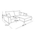 ECKSOFA in Cord Olivgrün  250/185 cm  - Schwarz/Olivgrün, KONVENTIONELL, Textil/Metall (250/185cm) - Carryhome