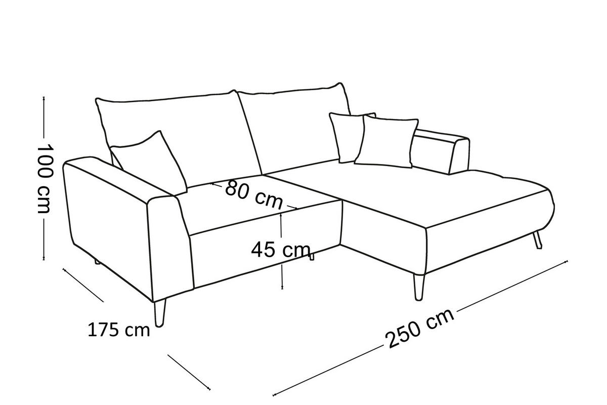 ECKSOFA in Cord Hellgrau  - Hellgrau/Schwarz, Konventionell, Textil/Metall (250/185cm) - Carryhome