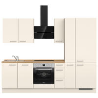 KÜCHENLEERBLOCK 270 cm   in Eichefarben, Magnolie  - Edelstahlfarben/Eichefarben, MODERN, Holzwerkstoff/Metall (270cm) - Nobilia