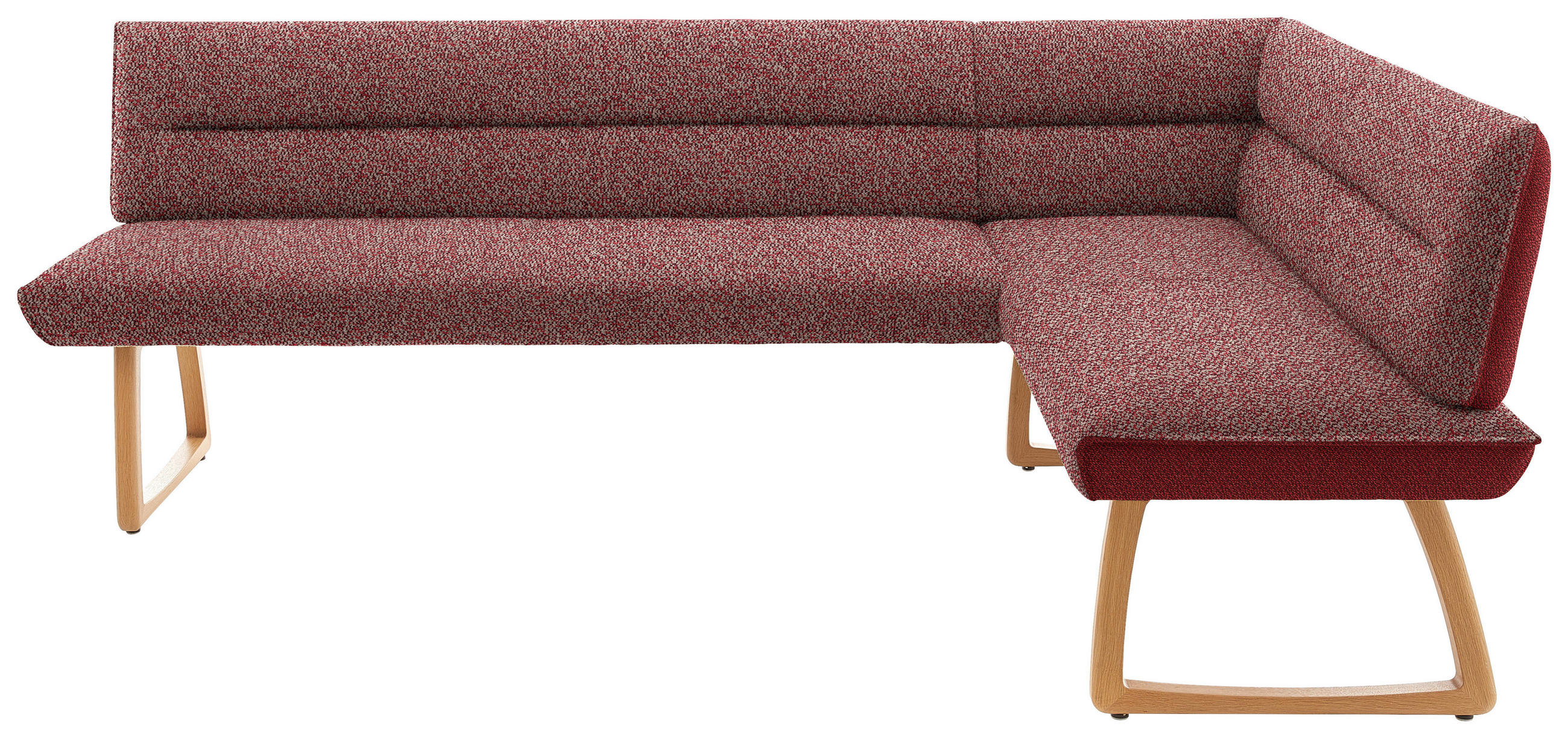 ECKBANK Holz, Textil Rot  - Eichefarben/Rot, Design, Holz/Textil (237/162cm) - Koinor