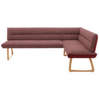ECKBANK Holz, Textil Rot  - Eichefarben/Rot, Design, Holz/Textil (237/162cm) - Koinor