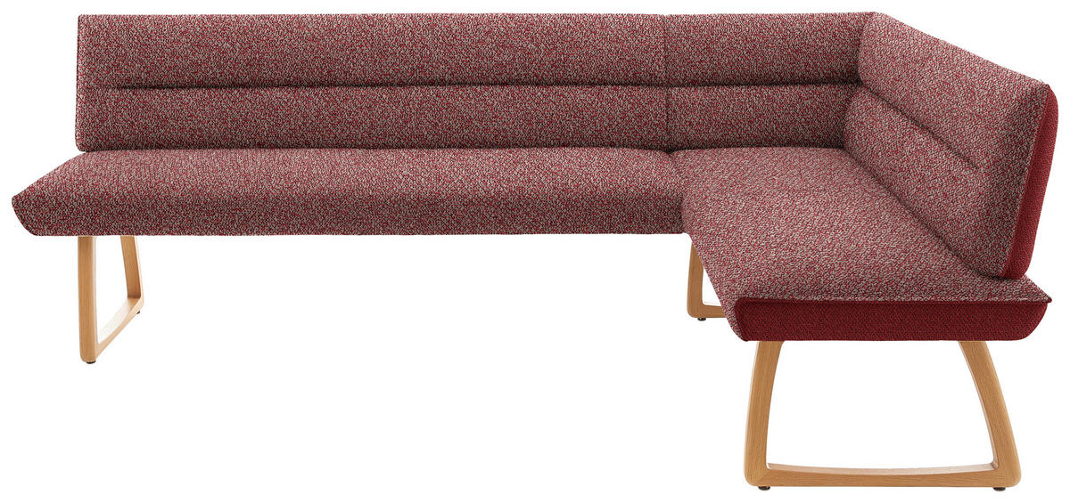 ECKBANK Holz, Textil Rot  - Eichefarben/Rot, Design, Holz/Textil (237/162cm) - Koinor